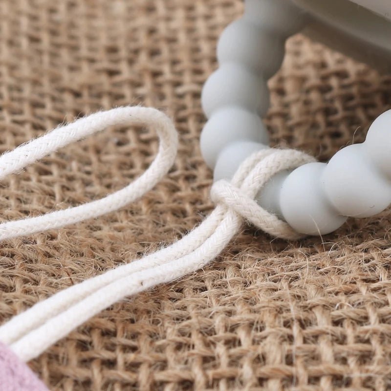 Attache - sucette en coton N80C, anneau dentition et jouet bébé - Zone shopping