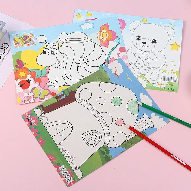 Autocollants dessin animé colorés pour enfants - Bricolage créatif - Zone shopping