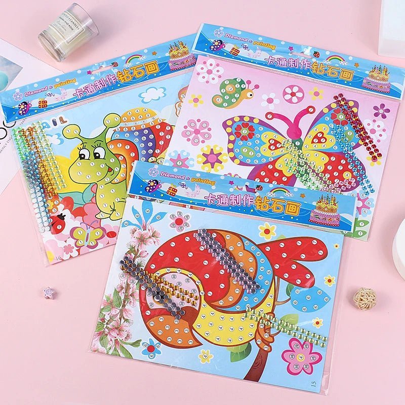 Autocollants dessin animé colorés pour enfants - Bricolage créatif - Zone shopping