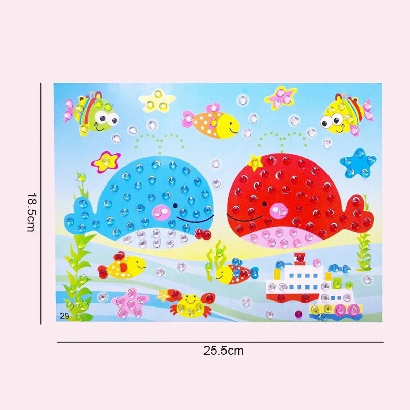 Autocollants dessin animé colorés pour enfants - Bricolage créatif - Zone shopping