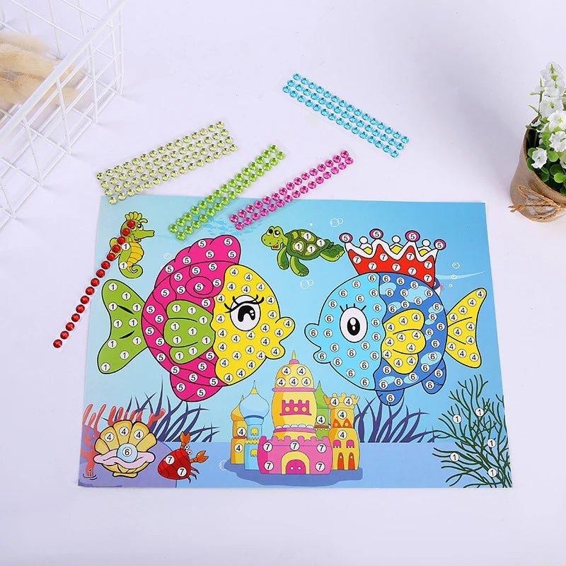 Autocollants dessin animé colorés pour enfants - Bricolage créatif - Zone shopping