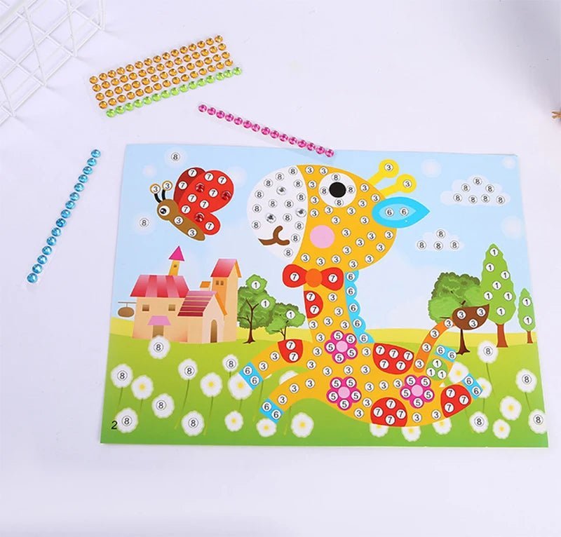 Autocollants dessin animé colorés pour enfants - Bricolage créatif - Zone shopping