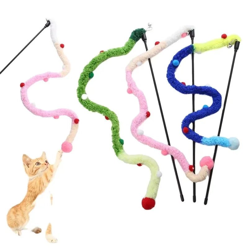 Baguette à plumes colorée pour chat - Jouet interactif Noël anthracite. - Zone shopping