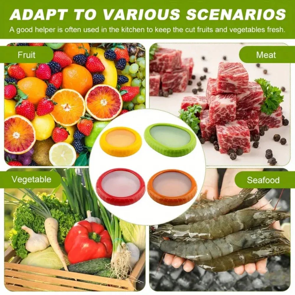 Boîte de conservation en silicone pour fruits et légumes - 1/4 pièces - Zone shopping