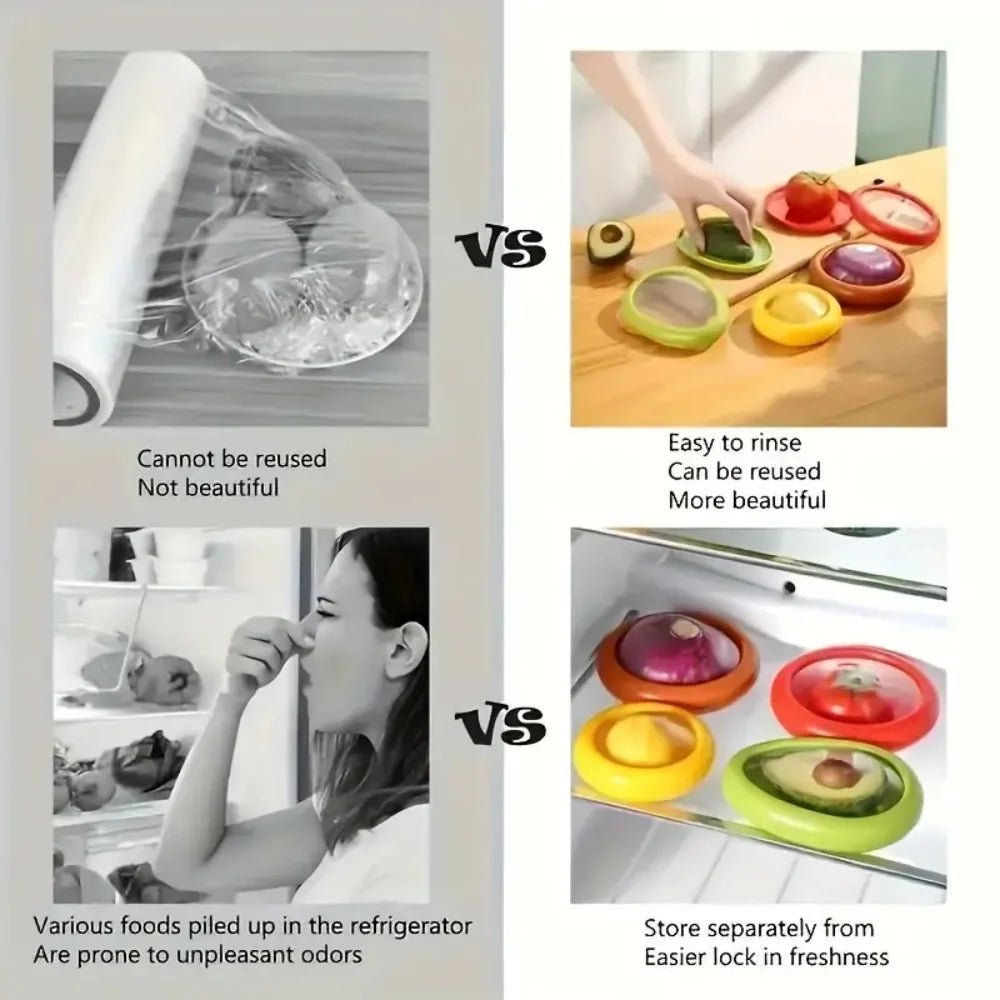 Boîte de conservation en silicone pour fruits et légumes - 1/4 pièces - Zone shopping