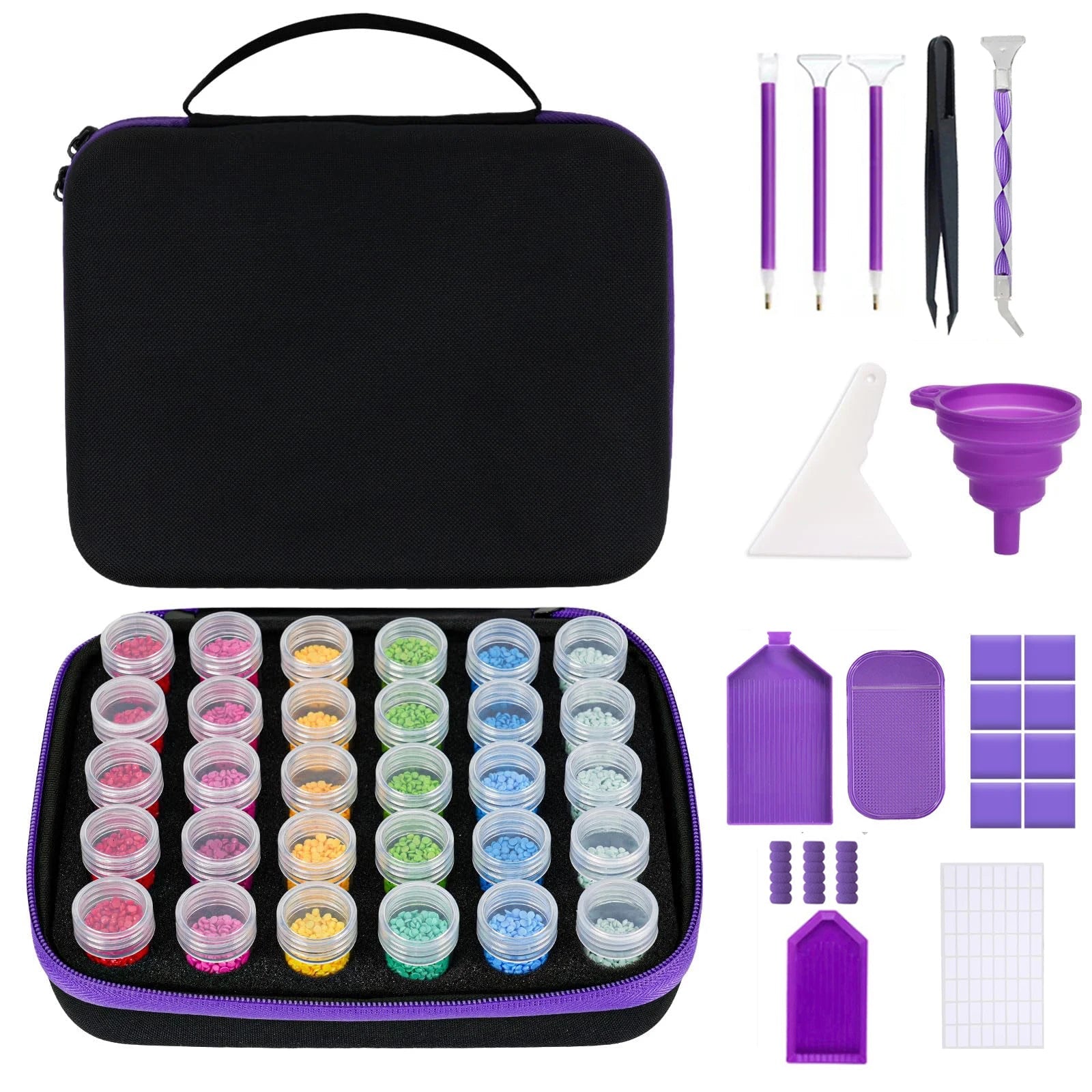 Boîte de rangement pour peinture au diamant, 60 emplacements, kit complet - Zone shopping