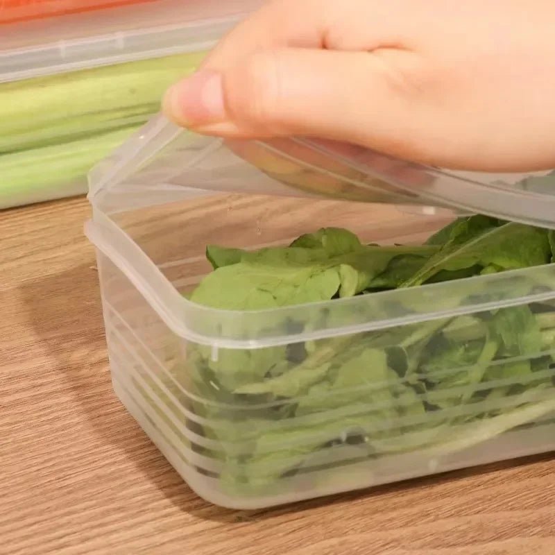 Boîtes de rangement pour réfrigérateur, 1/5 pièces, cebolonnes, boîte fraîche, récipient alimentaire, stockage au froid, bac à légumes, organisateur de réfrigérateur scellé avec couvercle, pots - Zone shopping