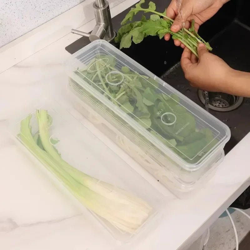 Boîtes de rangement pour réfrigérateur, 1/5 pièces, cebolonnes, boîte fraîche, récipient alimentaire, stockage au froid, bac à légumes, organisateur de réfrigérateur scellé avec couvercle, pots - Zone shopping