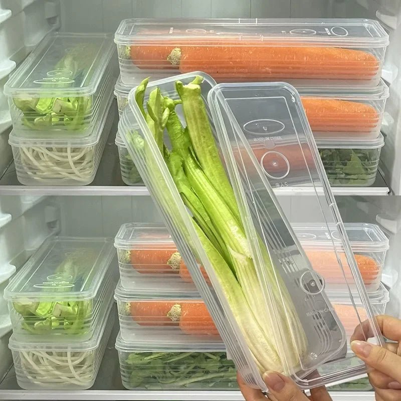 Boîtes de rangement pour réfrigérateur, 1/5 pièces, cebolonnes, boîte fraîche, récipient alimentaire, stockage au froid, bac à légumes, organisateur de réfrigérateur scellé avec couvercle, pots - Zone shopping