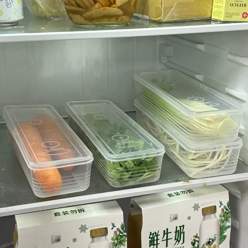 Boîtes de rangement pour réfrigérateur, 1/5 pièces, cebolonnes, boîte fraîche, récipient alimentaire, stockage au froid, bac à légumes, organisateur de réfrigérateur scellé avec couvercle, pots - Zone shopping