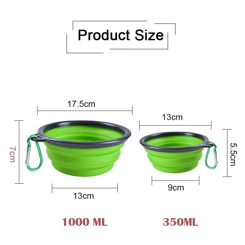 Bol pliant de voyage en Silicone de 1000ml, récipient de nourriture Portable pour chiot, distributeur d'eau, récipient de nourriture pour chiot, accessoires pour chiens - Zone shopping