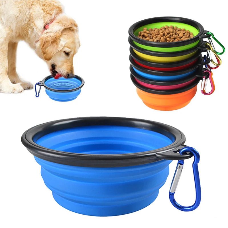 Bol pliant de voyage en Silicone de 1000ml, récipient de nourriture Portable pour chiot, distributeur d'eau, récipient de nourriture pour chiot, accessoires pour chiens - Zone shopping