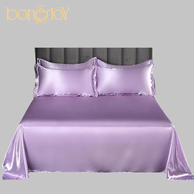 Bonenjoy – drap de lit pour l'été en tissu glacé, draps de dessus en Satin, drap plat lisse pour literie Double (sans taie d'oreiller), 1 pièce - Zone shopping