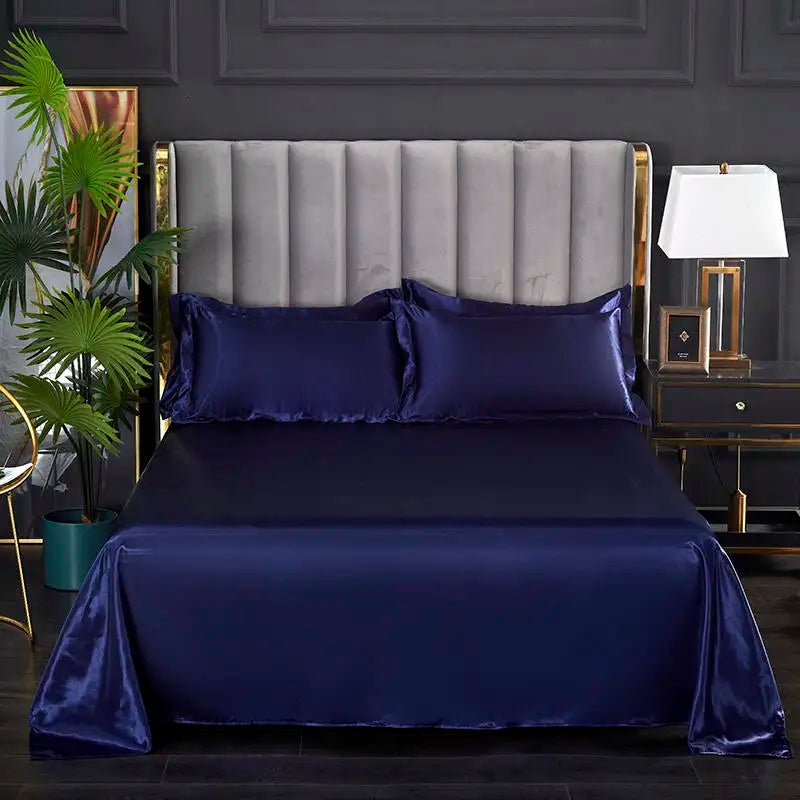 Bonenjoy – drap de lit pour l'été en tissu glacé, draps de dessus en Satin, drap plat lisse pour literie Double (sans taie d'oreiller), 1 pièce - Zone shopping