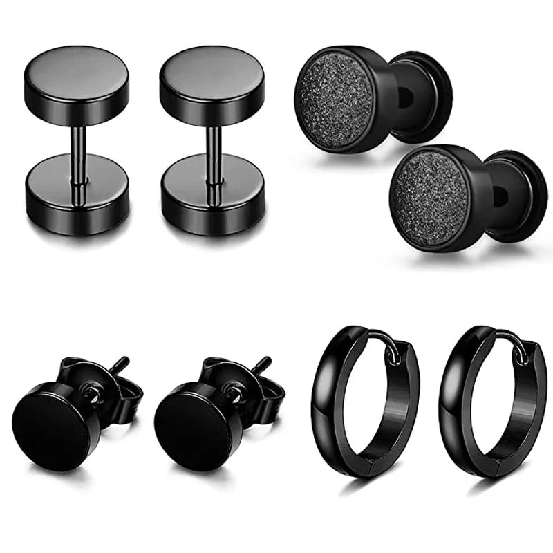 Boucles d'oreilles créoles Huggie en acier inoxydable pour hommes - Zone shopping