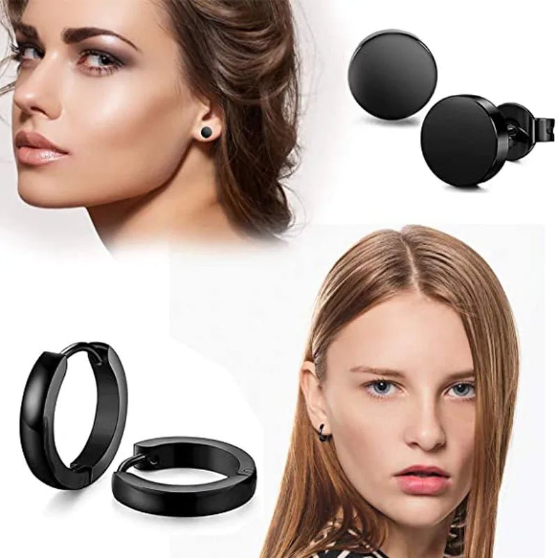 Boucles d'oreilles créoles Huggie en acier inoxydable pour hommes - Zone shopping