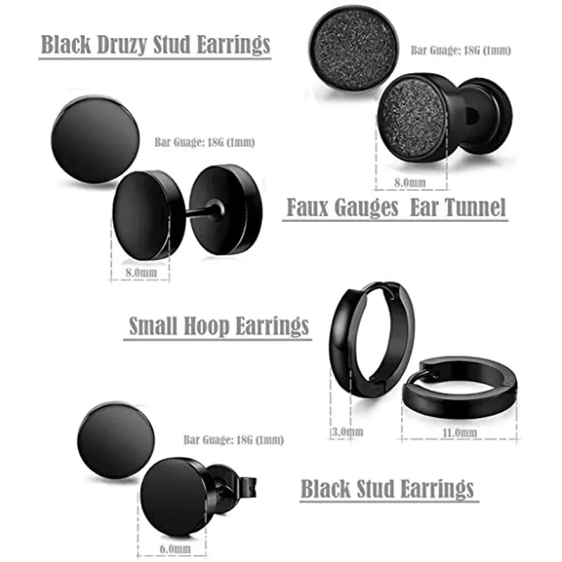 Boucles d'oreilles créoles Huggie en acier inoxydable pour hommes - Zone shopping