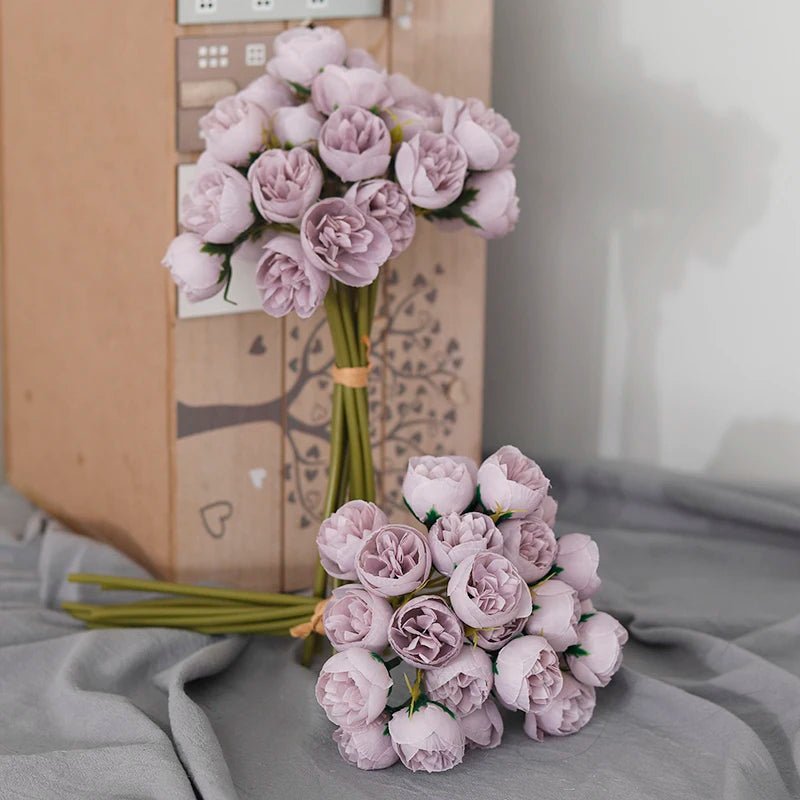 Bouquet de fleurs artificielles pivoine rose - 27 têtes pour déco - Zone shopping