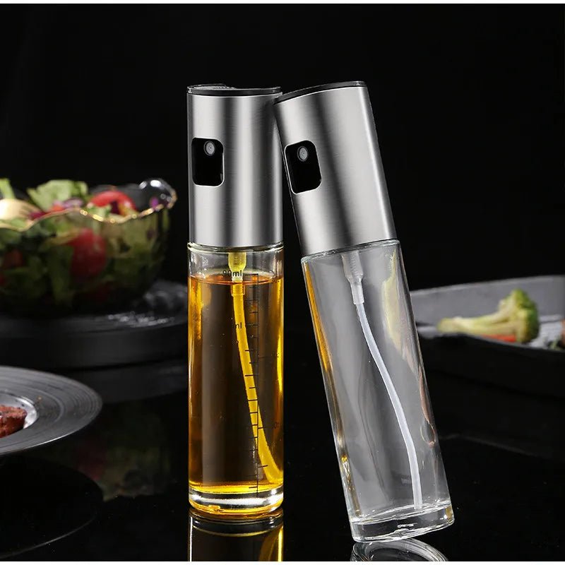 Bouteille de pulvérisation d'huile d'olive en verre, outil de cuisine, gril anti - fuite, distributeur d'huile de barbecue, ustensiles de cuisine, pulvérisateur d'huile d'olive pour rôtir et griller - Zone shopping