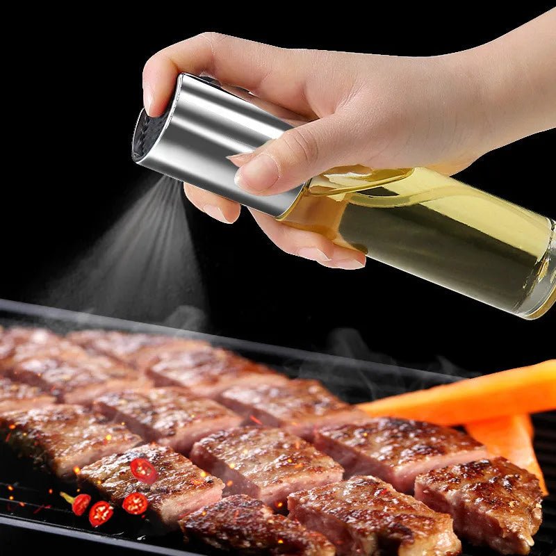 Bouteille de pulvérisation d'huile d'olive en verre, outil de cuisine, gril anti - fuite, distributeur d'huile de barbecue, ustensiles de cuisine, pulvérisateur d'huile d'olive pour rôtir et griller - Zone shopping