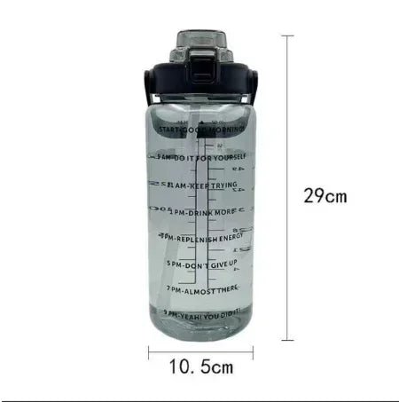 Bouteille d'Eau 2L avec Paille et Marqueur pour Sport et Fitness - Zone shopping