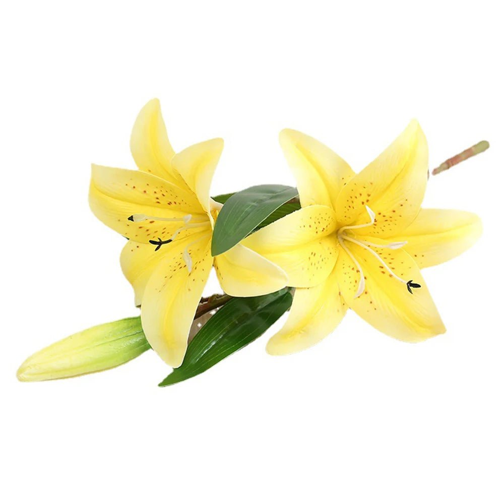 Branche de lys 3D blanche - Fleurs artificielles pour mariage & déco - Zone shopping