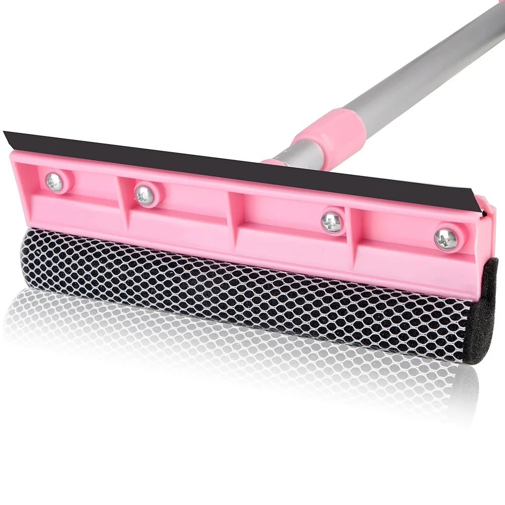 Brosse de nettoyage de vitres 2 en 1, outils de nettoyage domestique, essuie - glace, nettoyeur de vitres, tige télescopique, raclette, éponge réglable - Zone shopping