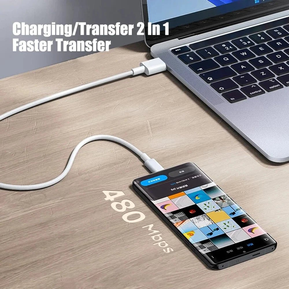 Câble USB - C rapide 60W pour iPhone 15, Huawei, Samsung, 1 - 3m - Zone shopping