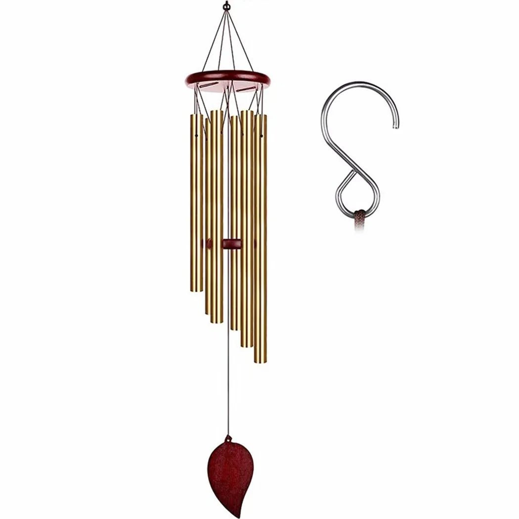 Carillons éoliens porte - bonheur, pendentif cloche à 6 Tubes pour la décoration de la maison, son clair et élégant, adapté à une utilisation intérieure et extérieure - Zone shopping