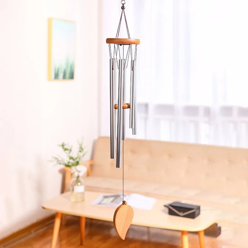 Carillons éoliens porte - bonheur, pendentif cloche à 6 Tubes pour la décoration de la maison, son clair et élégant, adapté à une utilisation intérieure et extérieure - Zone shopping