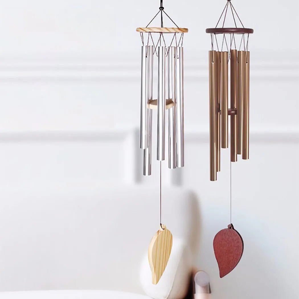 Carillons éoliens porte - bonheur, pendentif cloche à 6 Tubes pour la décoration de la maison, son clair et élégant, adapté à une utilisation intérieure et extérieure - Zone shopping
