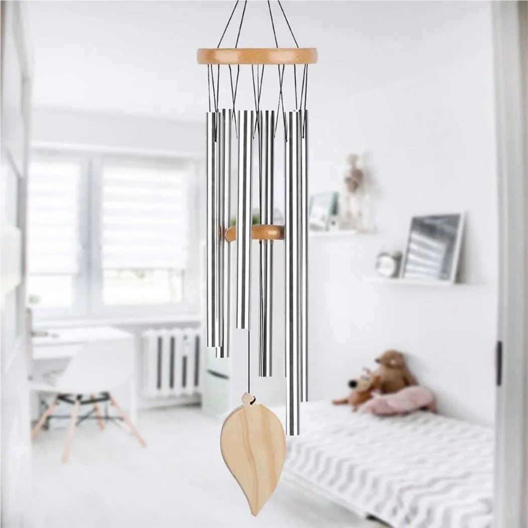 Carillons éoliens porte - bonheur, pendentif cloche à 6 Tubes pour la décoration de la maison, son clair et élégant, adapté à une utilisation intérieure et extérieure - Zone shopping