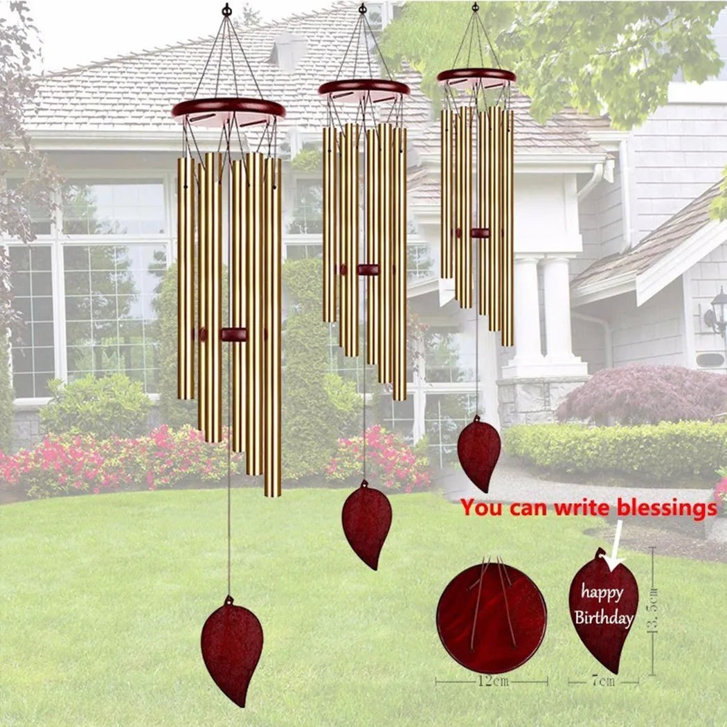 Carillons éoliens porte - bonheur, pendentif cloche à 6 Tubes pour la décoration de la maison, son clair et élégant, adapté à une utilisation intérieure et extérieure - Zone shopping
