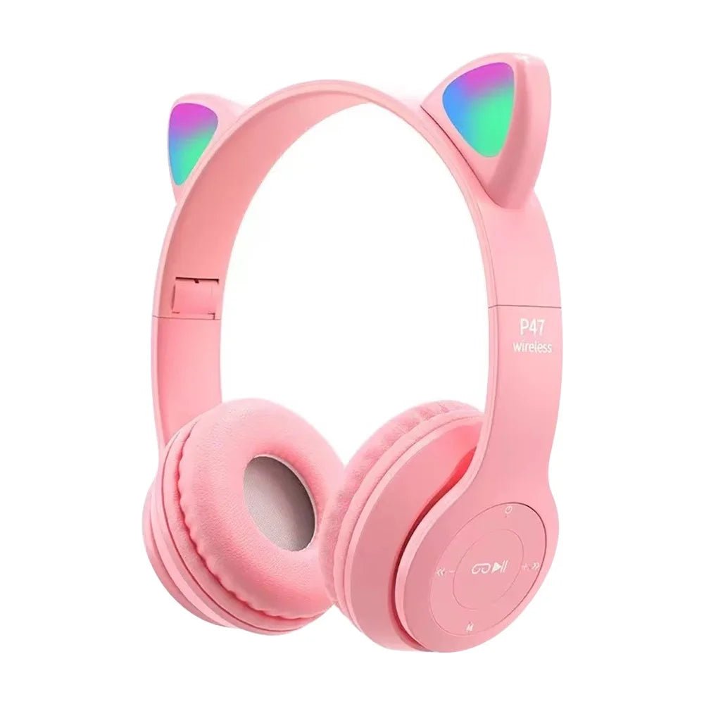Casque Bluetooth Oreille de Chat LED Pliable pour Enfants Filles - Zone shopping