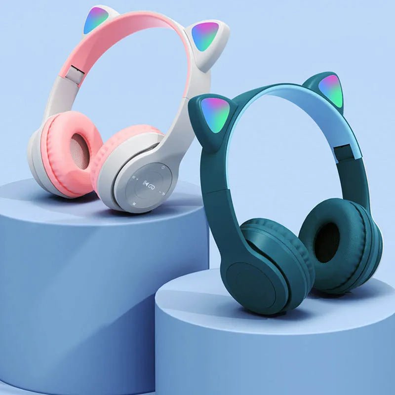 Casque Bluetooth Oreille de Chat LED Pliable pour Enfants Filles - Zone shopping
