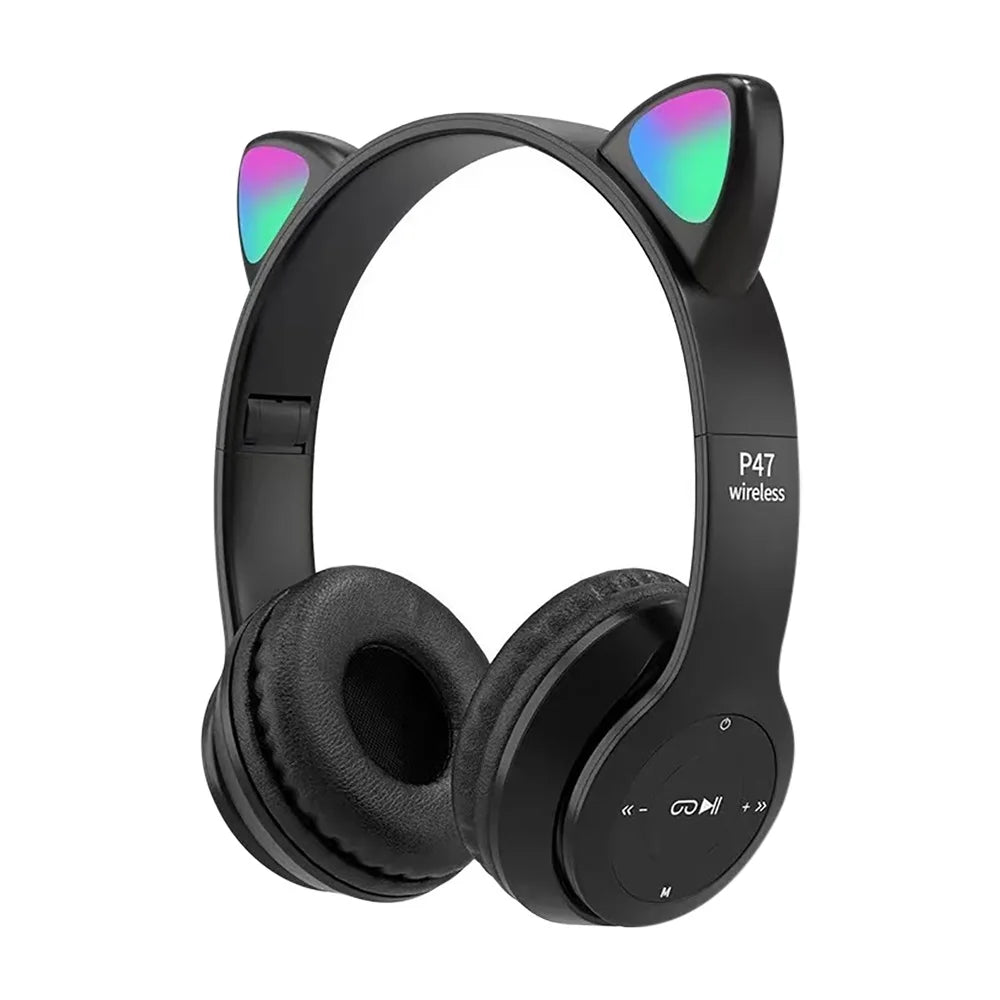 Casque Bluetooth Oreille de Chat LED Pliable pour Enfants Filles - Zone shopping
