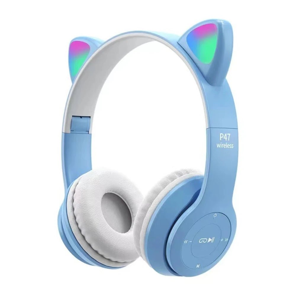 Casque Bluetooth Oreille de Chat LED Pliable pour Enfants Filles - Zone shopping
