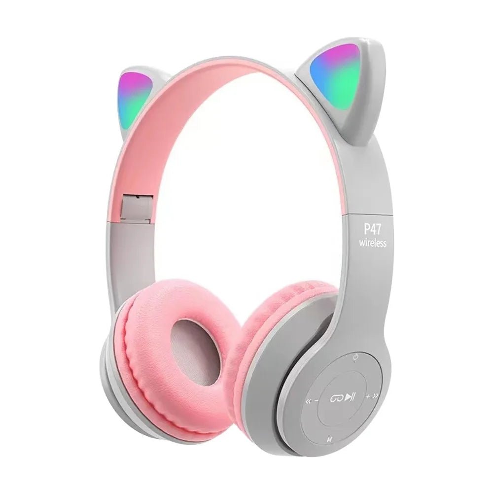 Casque Bluetooth Oreille de Chat LED Pliable pour Enfants Filles - Zone shopping