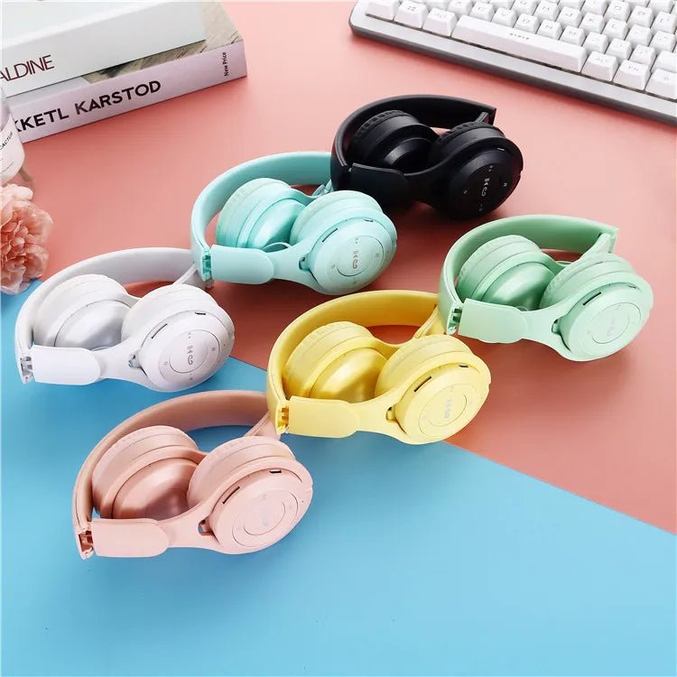 Casque sans fil Bluetooth Macaron stéréo avec micro pour gamer fille - Zone shopping