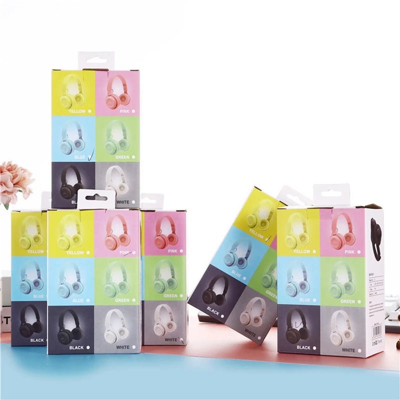 Casque sans fil Bluetooth Macaron stéréo avec micro pour gamer fille - Zone shopping