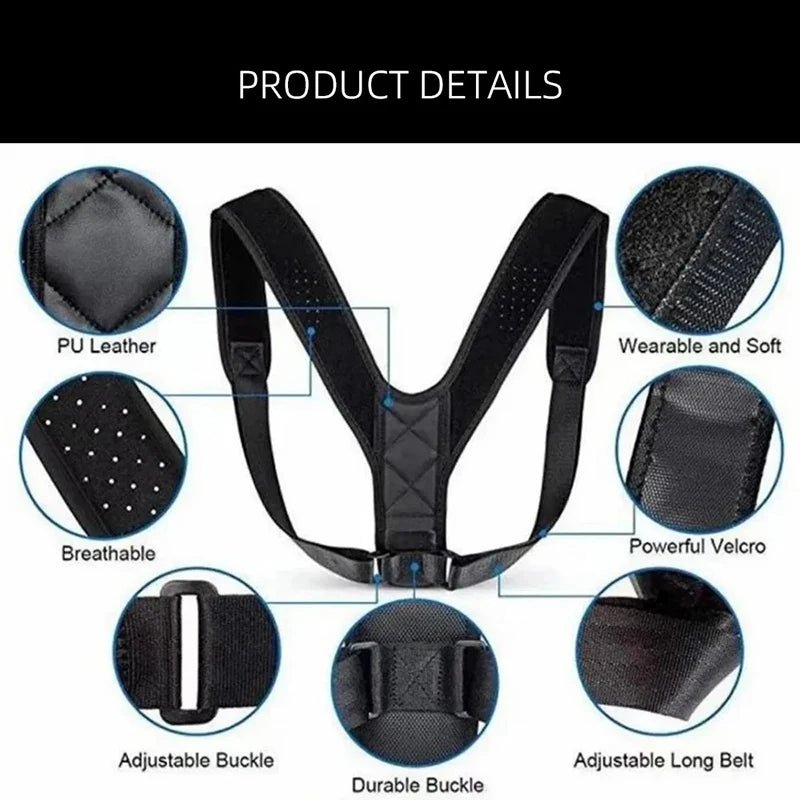 Ceinture de ration de posture du dos unisexe, prévention bossue, ration de position assise, corps respirant qui fait saillie - Zone shopping
