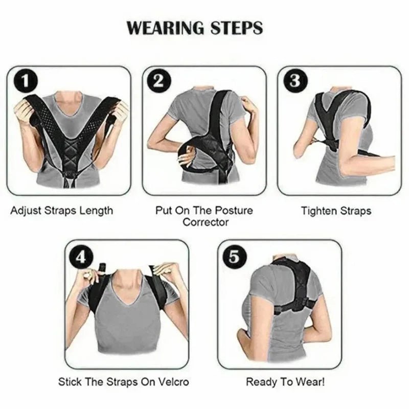Ceinture de ration de posture du dos unisexe, prévention bossue, ration de position assise, corps respirant qui fait saillie - Zone shopping