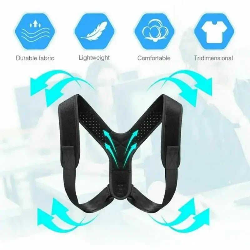 Ceinture de ration de posture du dos unisexe, prévention bossue, ration de position assise, corps respirant qui fait saillie - Zone shopping