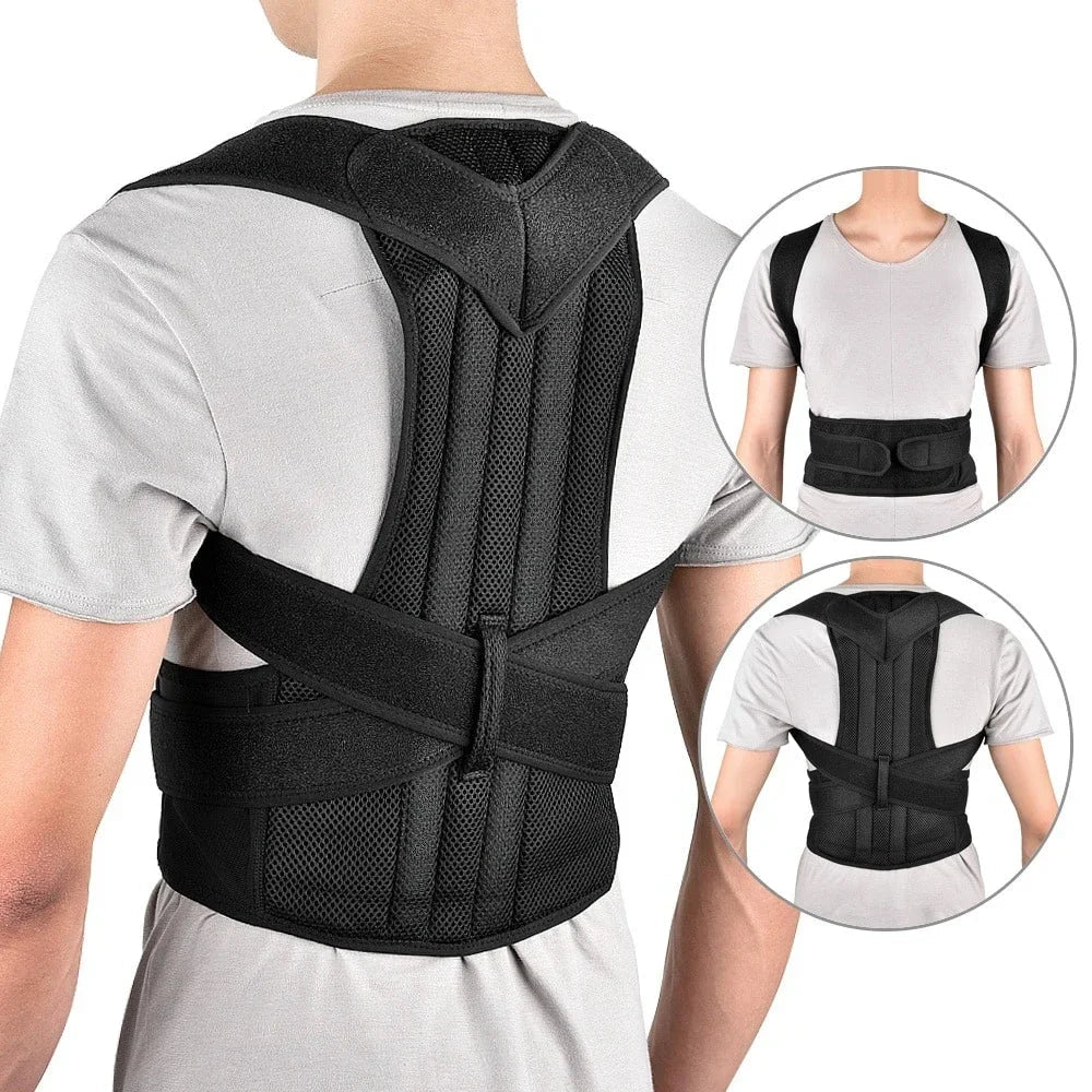 Ceinture renforcée colonne lombaire correcteur de Posture gilet réglable sangle de soutien du dos épaule colonne vertébrale orthèse cou civière formateur - Zone shopping