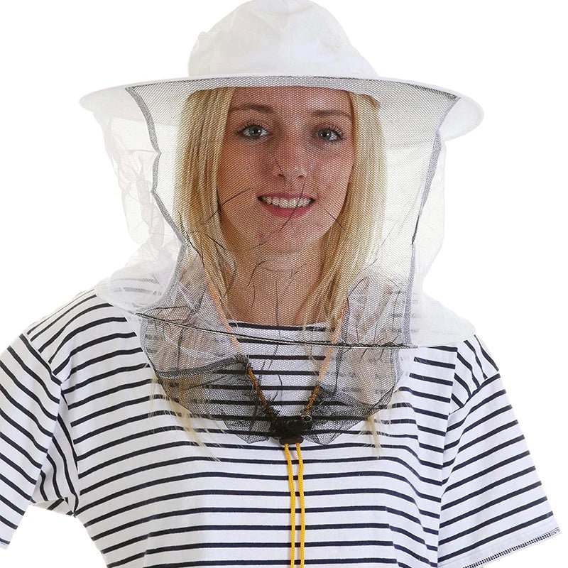 Chapeau d'apiculture blanc à double fil - Protection apicole optimale - Zone shopping