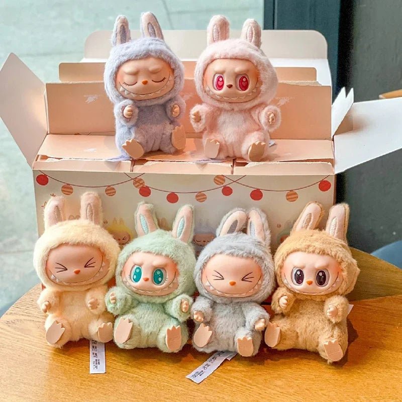 Chaude 2 LABUBU Monstres Assis Vinyle Peluche Boîte Cadeau - Zone shopping