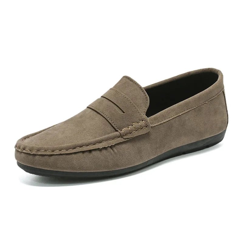 Chaussures de haricot décontractées à la mode pour hommes, semelle extérieure en caoutchouc respirante, légères, esprit social, vêtements en petit groupe, chaussures en cuir à degrés - Zone shopping