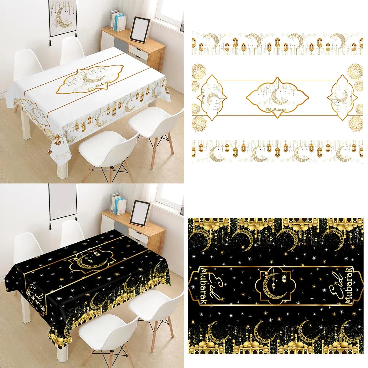 Chemin de table Eid Mubarak - Décoration Ramadan Kareem 2025 - Zone shopping