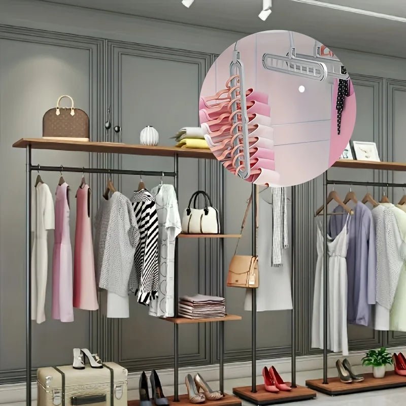 Cintres pliables en plastique 9 trous - 3 pièces, gain de place - Zone shopping
