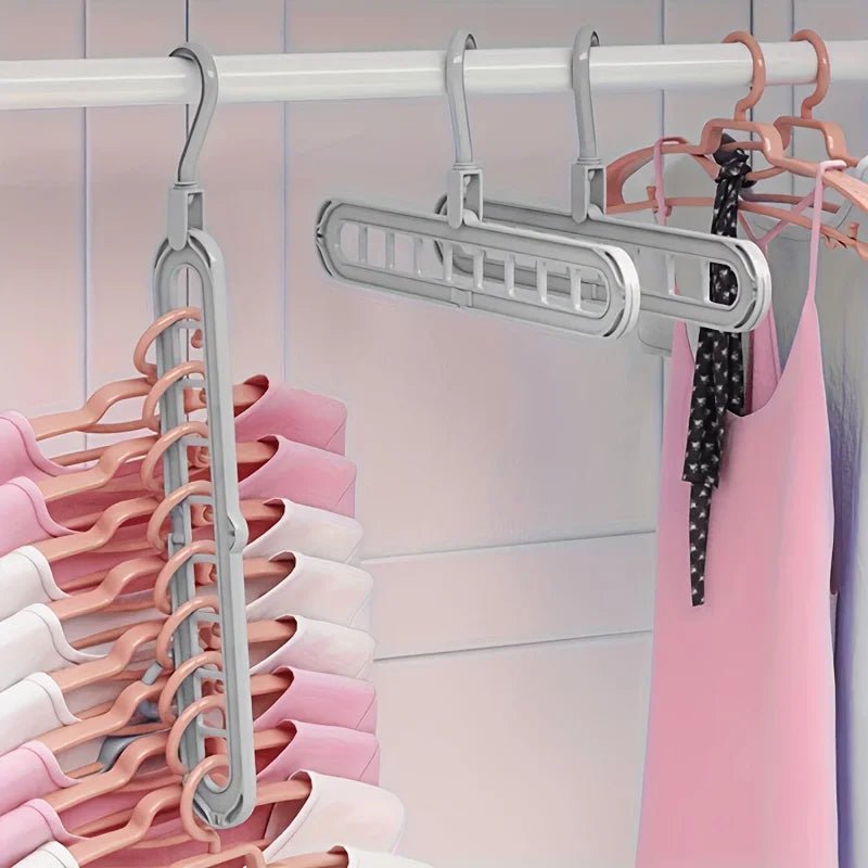Cintres pliables en plastique 9 trous - 3 pièces, gain de place - Zone shopping
